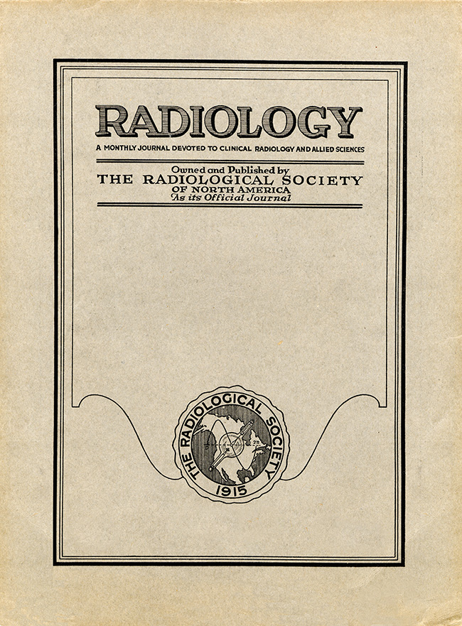 Cover of Radiology Journal where A Case of Intrathoracic Carcinoma Primary in the Pleura is published