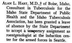 Extract from “News from the Field” in Sept 1943 American Journal of Public Health
