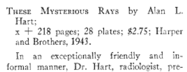 snip of Review of These Mysterious Rays in American Scientist