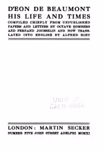 D’Eon de Beaumont, His Life and Times - title page